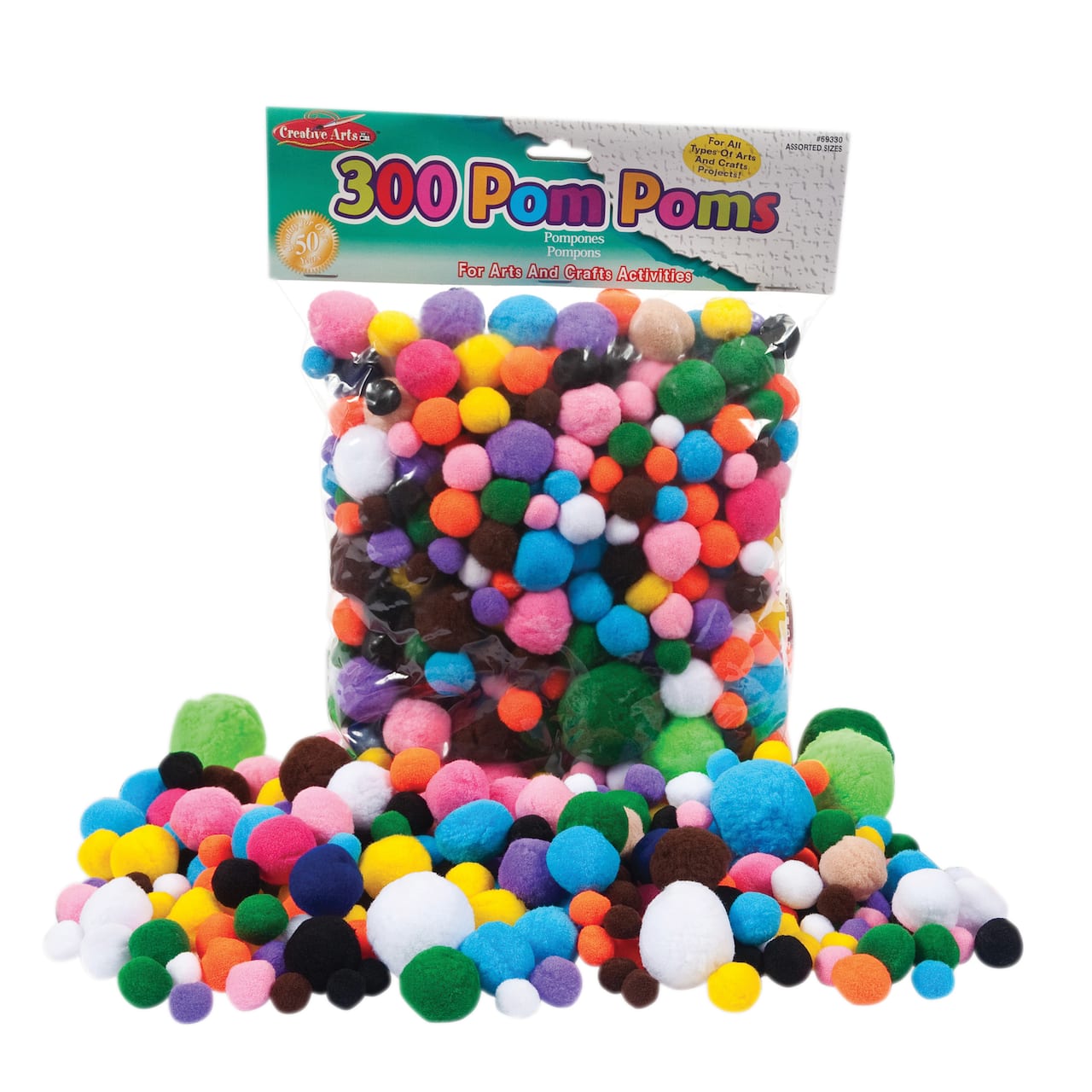 3 Packs: 4 Packs 300 ct. (3,600 total) Creative Arts™ Mixed Pom Poms